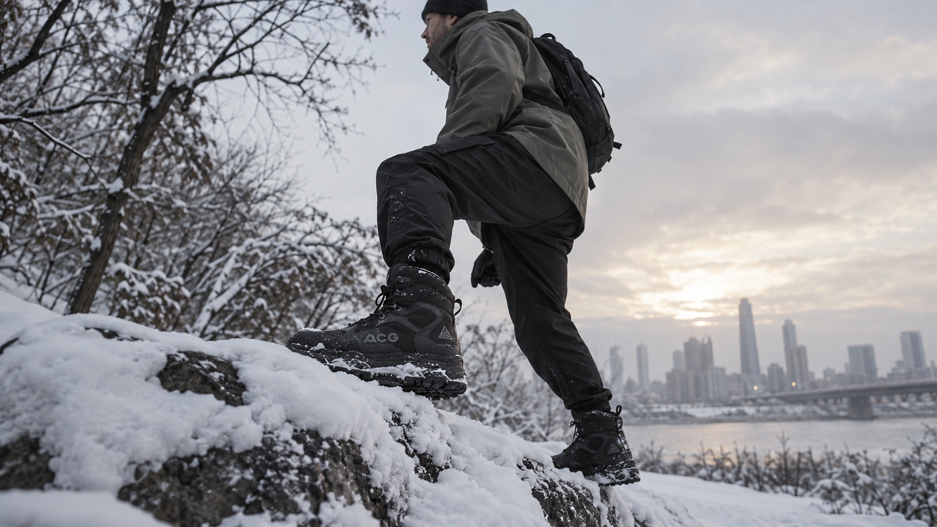 Nike ACG Air Terra Antarktik на снежном зимнем маршруте