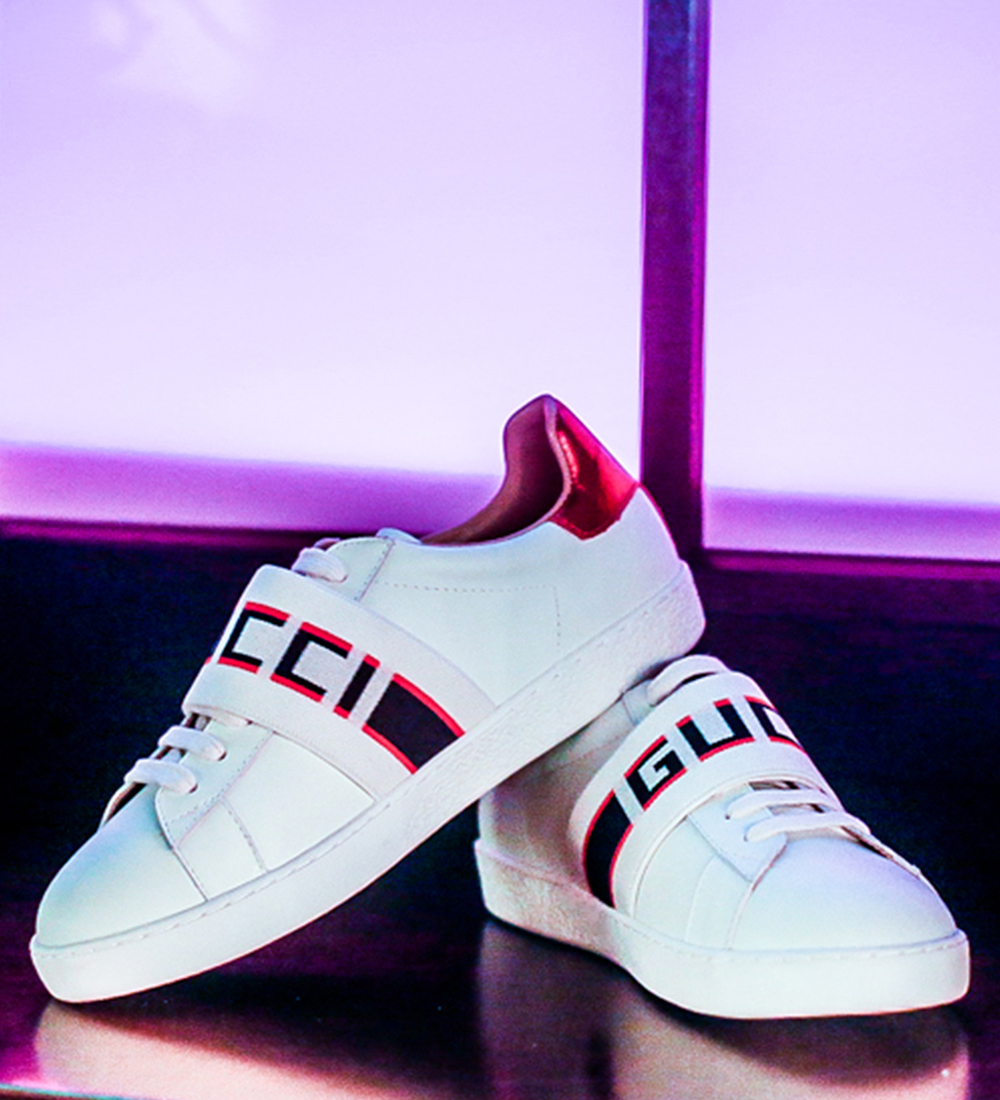 Gucci stripe leather sneaker